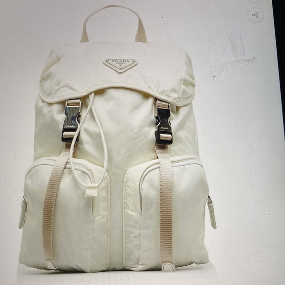 Prada Handbags - Prada Cream Backpack
